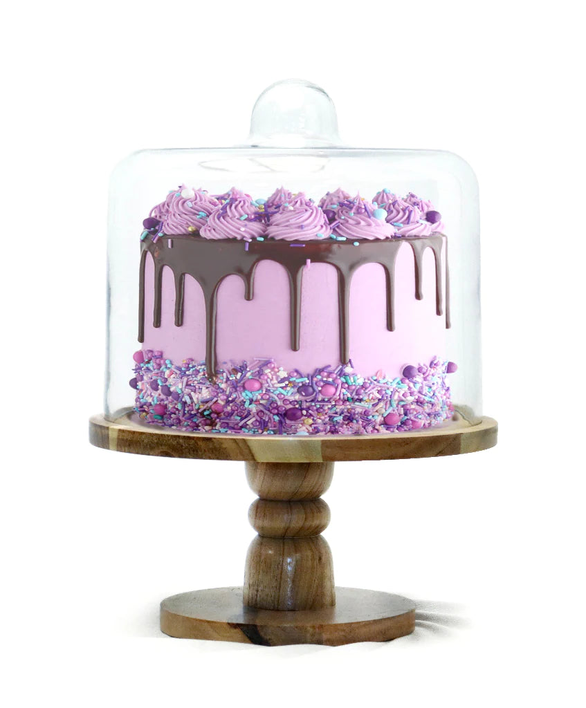 Cake Pedestal with Glass cloche - 10 inch