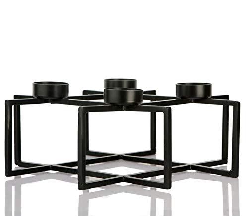 Tealight Holder for Home, Black Geometrical Tealight Holder - TL-4