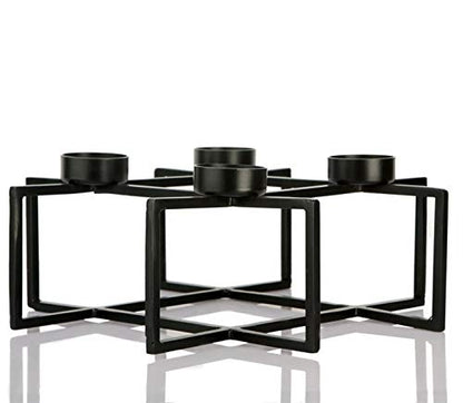 Tealight Holder for Home, Black Geometrical Tealight Holder - TL-4