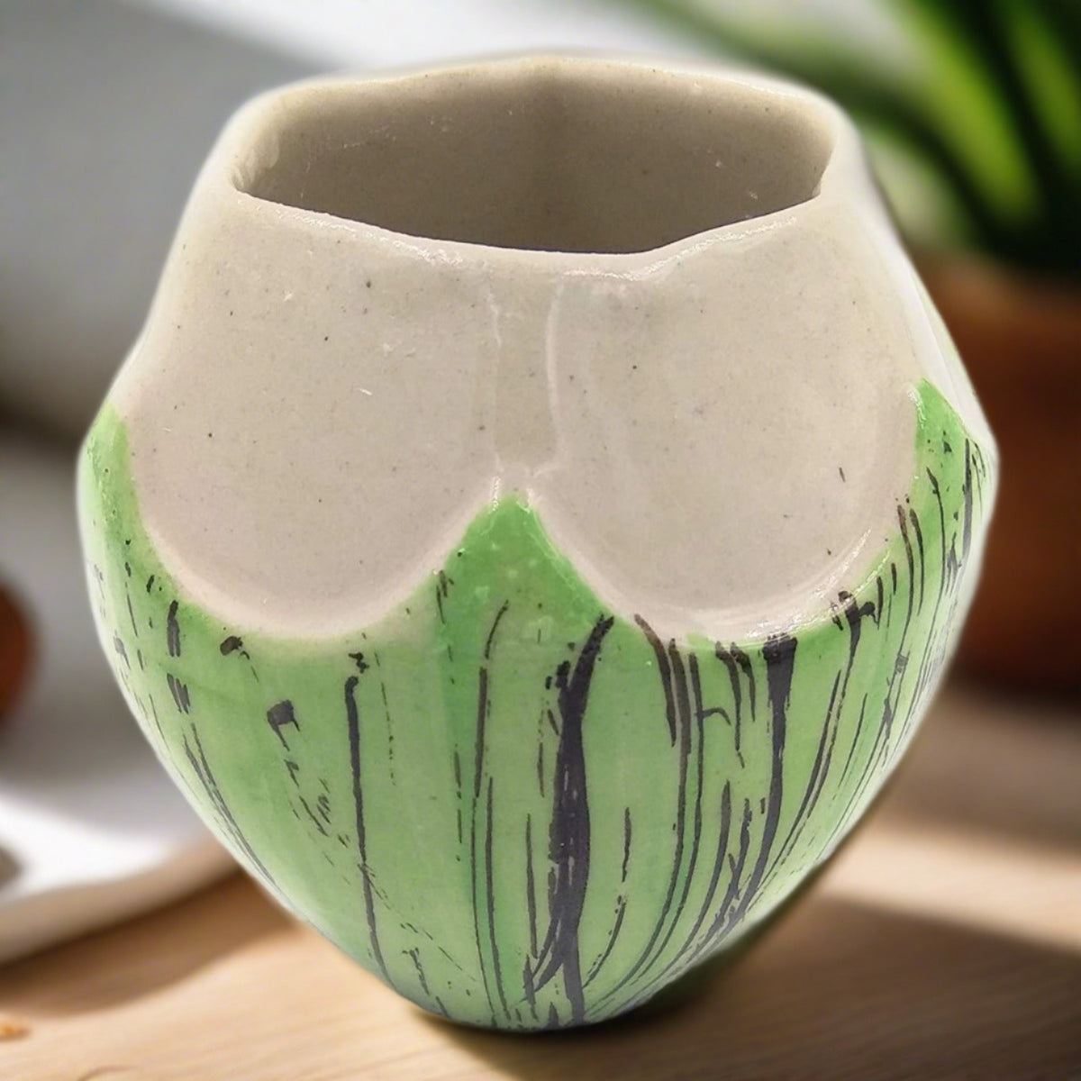 Ceramic Tumbler/Glass , Coconut Glass , Tropical Bar Cocktail Mug - Coconut
