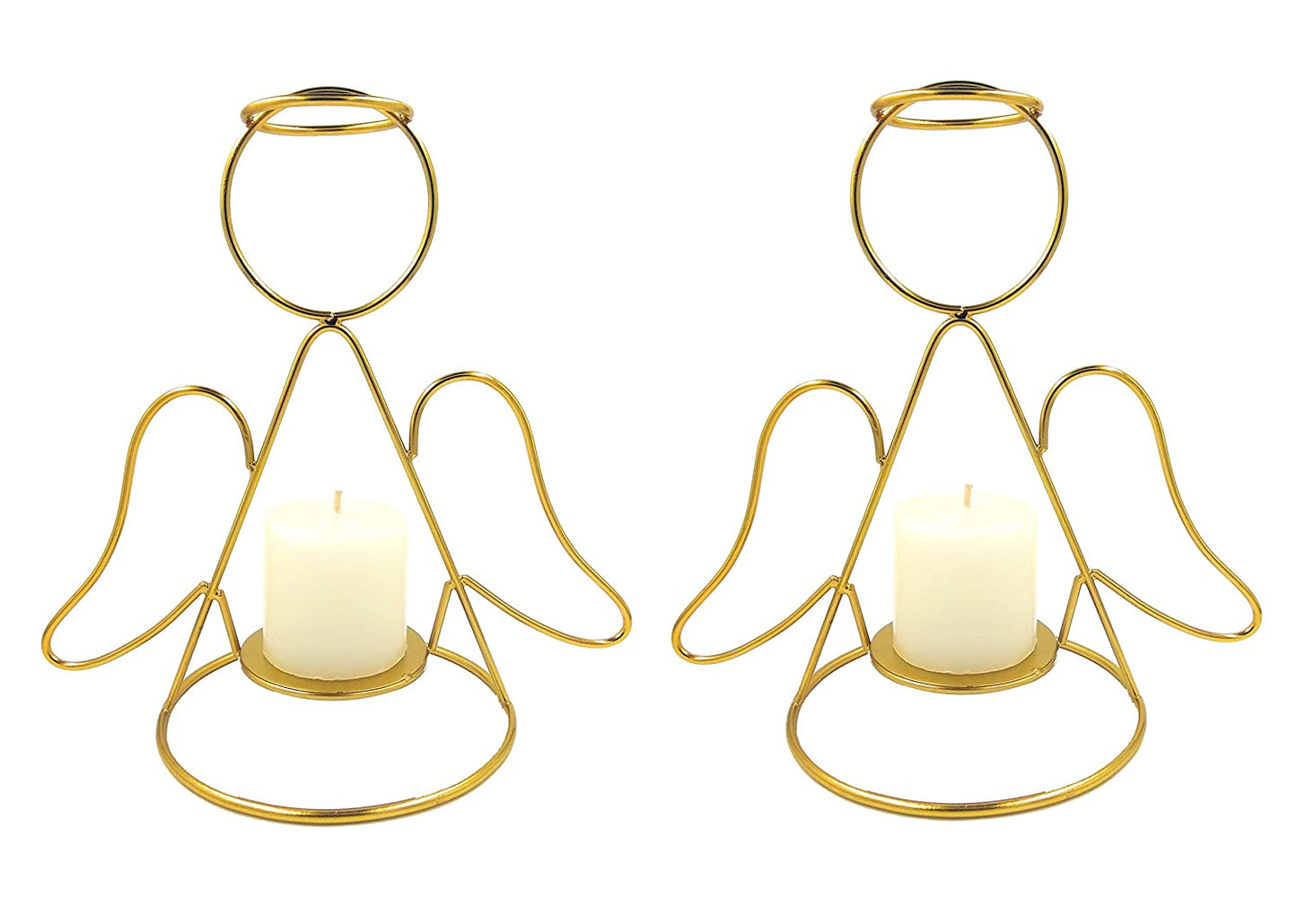 Golden Candle Holder for Table , Fairy candle stand- S/2