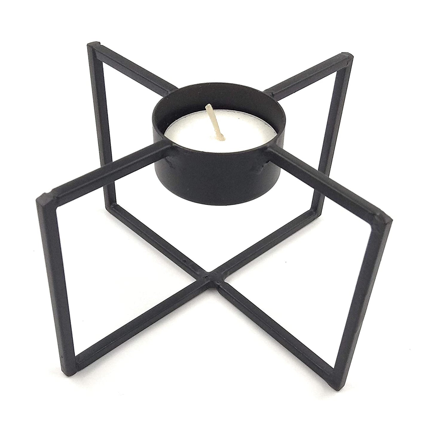 Tealight Holder for Home , Black Geometrical Tealight Holder