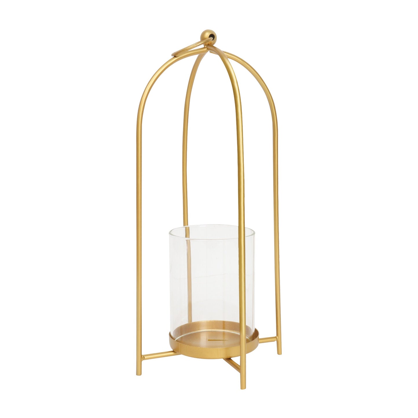Golden Candle Holder for Home Decor with Glass - TL