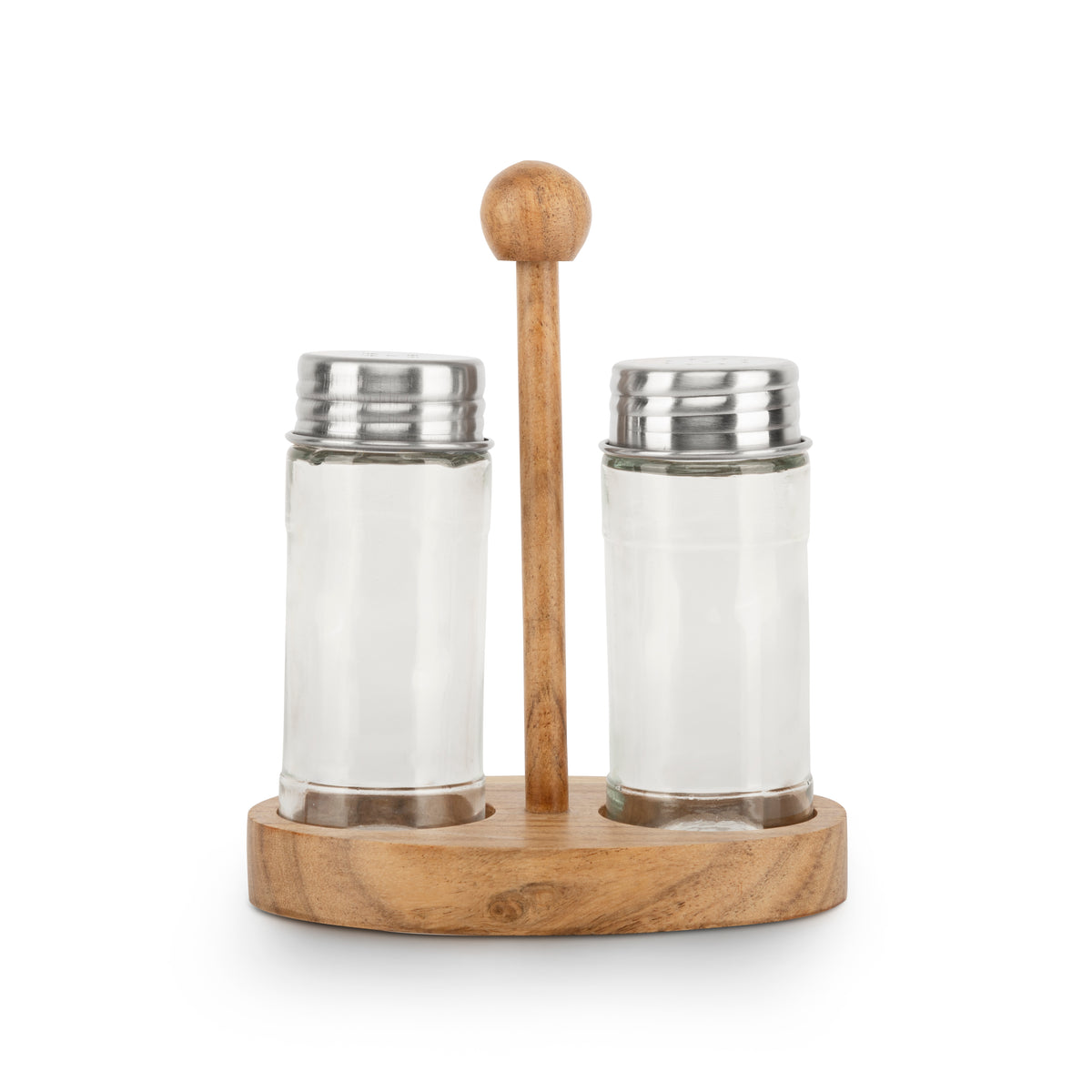 Salt & Pepper Shakers Set with Wooden Tray