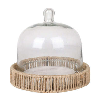 Rustic Wood Cake Stand with Cloche - 7 inch RP